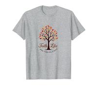 Fall for Jesus: Faith Like Falling Leaves Christian Quote T-Shirt, Men, Heather Grey, L