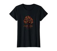 Fall for Jesus: Faith Like Falling Leaves Christian Quote T-Shirt, Women, Black, M