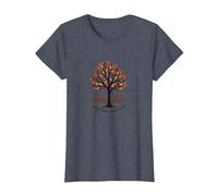 Fall for Jesus: Faith Like Falling Leaves Christian Quote T-Shirt, Women, Heather Blue, S