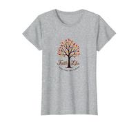 Fall for Jesus: Faith Like Falling Leaves Christian Quote T-Shirt, Women, Heather Grey, XXL