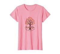 Fall for Jesus: Faith Like Falling Leaves Christian Quote T-Shirt, Women, Pink, 3XL