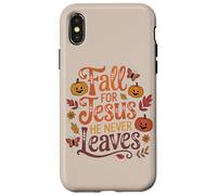 Fall for Jesus Funny Christian Autumn Leaf Pumpkin Leaves Case for iPhone X/XS