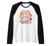 Fall for Jesus Funny Christian Autumn Leaf Pumpkin Leaves Raglan Baseball Tee
