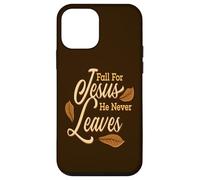 Fall For Jesus He Never Leaves Awesome Christian Autumn Case for iPhone 12 mini
