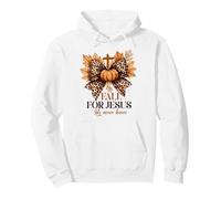 Fall For Jesus He Never Leaves Bow Thanksgiving Christian Pullover Hoodie