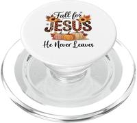 Fall For Jesus He Never Leaves Christian Autumn Faith PopSockets PopGrip for MagSafe