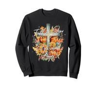 Fall For Jesus He Never Leaves Christian Halloween Pumpkin Sweatshirt