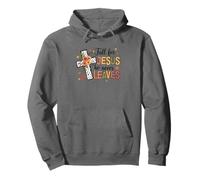 Fall For Jesus He Never Leaves Cross Pullover Hoodie