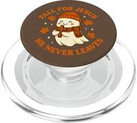 Fall for Jesus He Never Leaves Cute Autumn Ghost Design PopSockets PopGrip for MagSafe