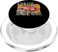 Fall For Jesus He Never Leaves Faith Truck PopSockets PopGrip for MagSafe