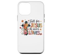 Fall For Jesus He Never Leaves Faithful Cross Case for iPhone 12 mini