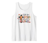 Fall For Jesus He Never Leaves Faithful Cross Tank Top