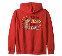 Fall For Jesus He Never Leaves Faithful Cross Zip Hoodie
