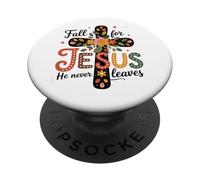 Fall For Jesus He Never Leaves Floral Faith PopSockets Adhesive PopGrip