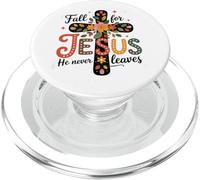 Fall For Jesus He Never Leaves Floral Faith PopSockets PopGrip for MagSafe