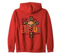 Fall For Jesus He Never Leaves Floral Faith Zip Hoodie