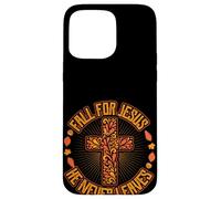 Fall For Jesus He Never Leaves Graphic Christian Design Case for iPhone 15 Pro Max