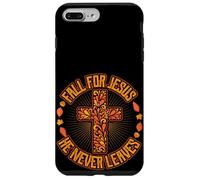 Fall For Jesus He Never Leaves Graphic Christian Design Case for iPhone 7 Plus/8 Plus