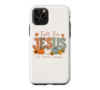 Fall For Jesus He Never Leaves Pumpkin Flower Maple Leaves Case for iPhone 11 Pro