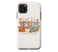 Fall For Jesus He Never Leaves Pumpkin Flower Maple Leaves Case for iPhone 11 Pro Max