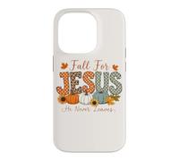 Fall For Jesus He Never Leaves Pumpkin Flower Maple Leaves Case for iPhone 14 Pro