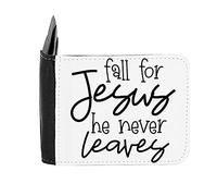 Fall for Jesus he Never Leaves Religious Statement [CM17AR] Men's Wallet