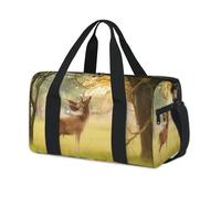 Fall Foraging Big Antlers Sport Duffel Bags for Kids Girls Boys Women Men Antlers Deer Overnight Weekender Travel Bag Tote Carry Gym Casual Duffel Bags