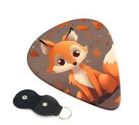 Fall Fox Guitar Picks 6-Pack - Pick Set (0.46mm / 0.71mm / 0.96mm) Suitable For Guitar And Ukulele Playing