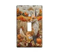 Fall Foxes Decorative Light Switch Cover Plate 1 Gang Single Toggle, Autumn Novelty Country Electrical Faceplate for Kitchen Bathroom, Animal Switchcover Decor