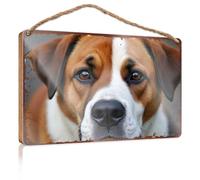 Fall Front Door Decor Adorable Dog Portrait with Rustic Frame Wooden Sign Funny Porch Decor Home Hanging Sign(23X35CM)
