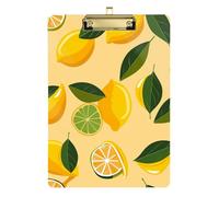 Fall Fruit Lemon Yellow A4 Skinny clipboard Standard Hole for Police Office Nurse Football Coaches Gold 9 x 12 in