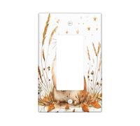 Fall Fun Guinea Pig Decorative Switch Cover 1 Gang Single Rocker, Autumn Wheat Field Harvest Wall Plate Cover, Standard Size, Animal Kid Electrical Faceplate for Bedroom Living Room Decor