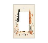 Fall Fun Red Panda Decorative Switch Cover Plate 1 Gang Single Rocker, Autumn Woodland Electrical Faceplate for Bedroom Bathroom Decor, Animal Kid Vintage Standard Size Switchplate