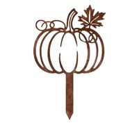 Fall Garden Stakes 2D Weatherproof Hollow Metal Pumpkin Signs | Home Fall Decorations for Lawn Cottage Landscape Walkway Driveway Sidewalk Patios Ground Grass