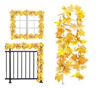 Fall Garland,170cm/5.58ft Hanging Maple Fall Leaves Garland, Artificial Autumn Thanksgiving Home Decor Outdoor Indoor for Wedding Party Fireplace Mantle Decorations (B, 4 Pack)