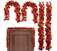 Fall Garland - 4 Pieces Autumn Fall Garland for Front Door,Harvest Vintage Seasonal Ornament for Balcony Back Wall Garden Entryway Porch Doorway Window Patio Lawn Door Outside
