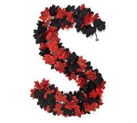 Fall Garland Artificial Maple Leaves Autumn Vine for Thanksgiving Decor, Fake Silk Faux Foliage Hanging Plant for Fireplace Mantel Staircase Porch Entryway(213)