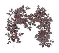 Fall Garland for Mantle 5.9ft Artificial Dark Plum Layered