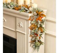 Fall Garland for Mantle, Thanksgiving Autumn Neutral Garlands Decoration