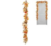 Fall Garland Maple Leaves | Garland Fall Maple Leaves Decorations Mantle 183cm/6ft Hung Vines - Halloween Wreath Decor Long Wreath for Halloween, Wedding Door