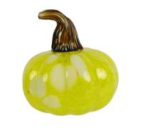 Fall Glass Pumpkin Ornament with Ribbed Hand Blown Look, Seasonal Home Accent for Halloween Display, Shelf, or Mantel Styling Glass Pumpkin Ornament Fall Decor Halloween Decor Autumn Home Accent Hand