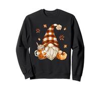 Fall Gnome In Autumn Buffalo Plaid Who Loves Pumpkin Spice Sweatshirt