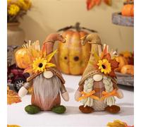 Fall Gnomes Decor, Autumn Thanksgiving Decor Gnomes Plush, Fall & Thanksgiving Decorations for Home Autumn Decorations, Scandinavian Autumn Pumpkin Decor for Holiday Decor (2PCS)