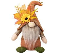 Fall Gnomes Decor,Gnomes Plush Handmade Harvest Sunflower Maple Leaf Elf Dwarf Decor,Fall & Thanksgiving Decorations for Home Table & Shelf (A)