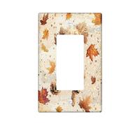 Fall Golden Doodle Dog Decorative Light Switch Cover Plate 1 Gang Single Rocker, Autumn Luxury Maple Leaf Electrical Faceplate for Kitchen Bathroom, Pet Switchcover Decor