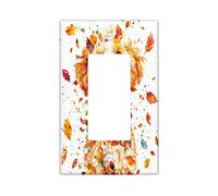 Fall Golden Doodle Dog Decorative Light Switch Cover Wall Plate 1 Gang Single Rocker, Autumn Colorful Leaves Electrical Faceplate for Kitchen Bathroom, Pet Switchcover Decor