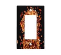 Fall Golden Doodle Dog Decorative Light Switch Cover Wall Plate 1 Gang Single Rocker, Autumn Leaf Art Electrical Faceplate for Kitchen Bathroom, Pet Switchcover Decor