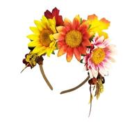 Fall Hair Accessory Floral Headband with Fabric Petal Layers, Slip on Wrapped Base for Harvest Celebration Looks Autumn Flower Headband Seasonal Hair Accessory Harvest Theme Thanksgiving Costume Fall