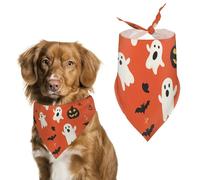 Fall Halloween Ghosts Bats Pumpkins Cute Dog Bandana Triangle Adjustable Washable Cat Scarf Pet Accessories