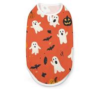 Fall Halloween Ghosts Bats Pumpkins Dog And Cat Clothes Pet Summer Sleeveless T Shirt Basic Vest M
